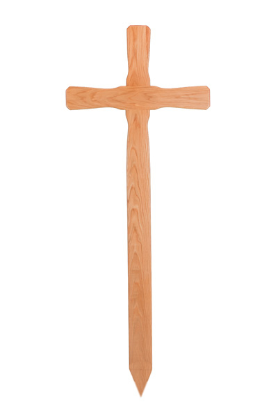 Eichengrabkreuz, abgerundete Kanten, 160x60x10 cm