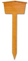 Eichengrabtafel mit Dach, abgerundete Kanten,79x32/19