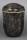 Stahlurne Schwarz-Bronze Handpatina, Goldband
