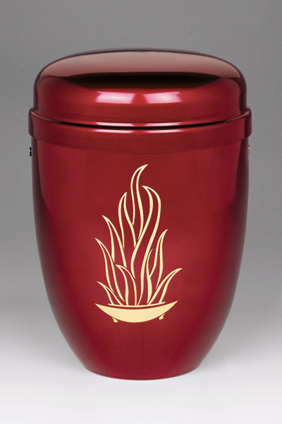 Stahlurne Weinrot, Goldflamme