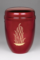 Stahlurne, Weinrot, Goldflamme