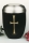 Stahlurne ZIHESTA Deckel, Schwarz, Goldband, Goldkreuz