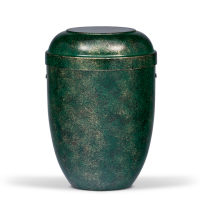 Stahlurne, Gr&uuml;n Bronze patiniert
