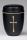 Stahlurne Schwarz, Goldkreuz, Goldband am Deckel