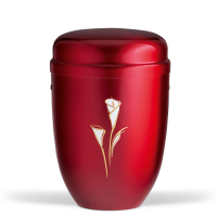 Stahlurne Weinrot, Dekor Calla