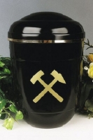 Stahlurne Schwarz, Bergmanns-Motiv