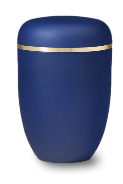 Stahlurne, Saphirblau Velours,