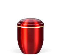 Mini-Kupferurne (0,25 l.), Weinrot, Goldband
