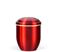 Mini-Kupferurne (0,25 l.), Weinrot, Goldband