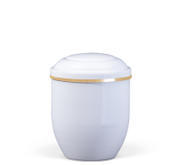 Mini-Kupferurne (0,25 l.), Wei&szlig;, Goldband
