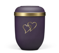 Biourne Violett-Velour, Goldrand, Dekor Herzen