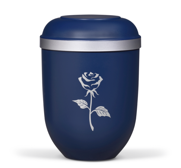 Biourne nachtblau, Silberrand Moderne Rose, silber