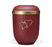 Biourne Weinrot-Velour, Goldrand, Dekor Herzen