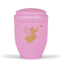 Kleinurne aus Stahl, Rosa, Engel Goldfarbig