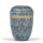 Stahlurne Blau-Bronze patiniert, Rosendekor