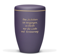 Stahlurne, Violett Velours, Goldband