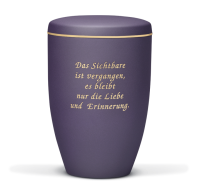 Stahlurne, Violett Velours, Goldband