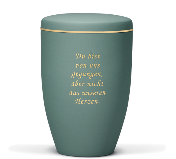 Stahlurne, Olivegr&uuml;n Velours