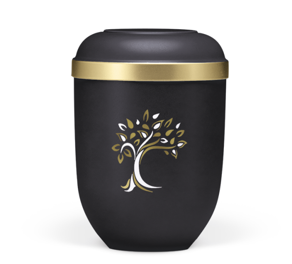 Anthrazit Velour, Goldrand Baum ArtDecor Gold