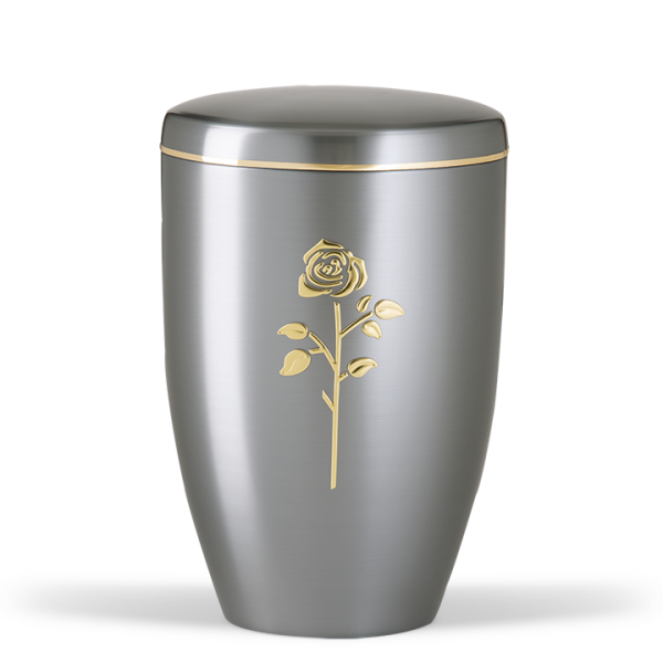 Stahlurne ZIHESTA, Gold Stripdome ROSE, Goldband