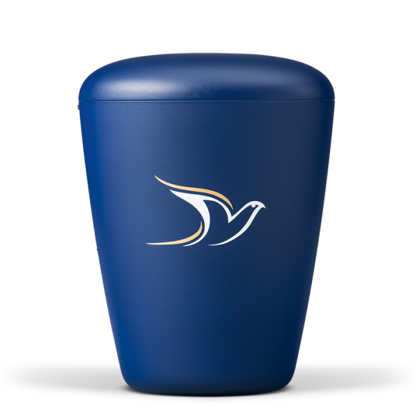 Naturstoffurne, Saphirblau Velours,