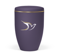Naturstoffurne, Violett Velours, Taube Gold/ Wei&szlig;,...