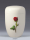 Naturstoffurne Cremeweiss, Stielrose mit Airbrush