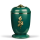 Stahlurne Gr&uuml;n, Messing Rosenzweig, MS Haube, Sockel