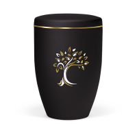 Naturstoffurne,Anthrazit Vel.,Goldband