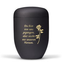 Anthrazit Velour, Rose Foliendekor, Trauertext Nr. 2