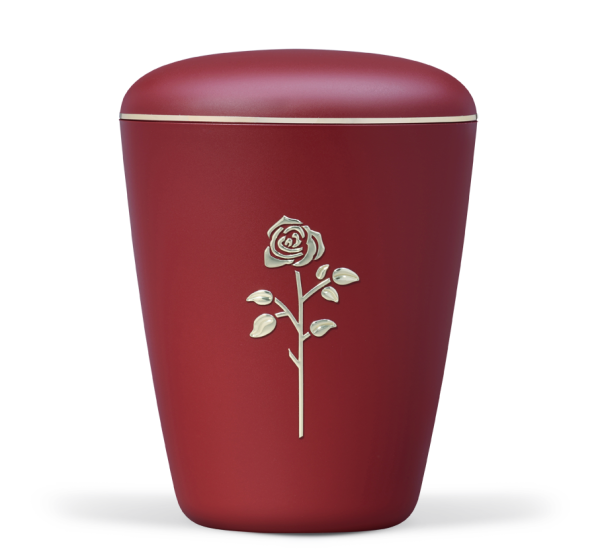 Naturstoff, Weinrot Velour, Rose Stripdome gold, Goldand