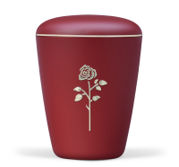 Naturstoff, Weinrot Velour, Rose Stripdome gold, Goldand