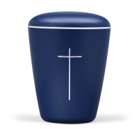 Naturstoffurne, Saphirblau Velours,