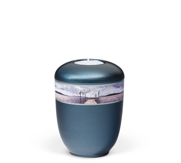 Mini-Keramikurne, BlauPerlmutt,