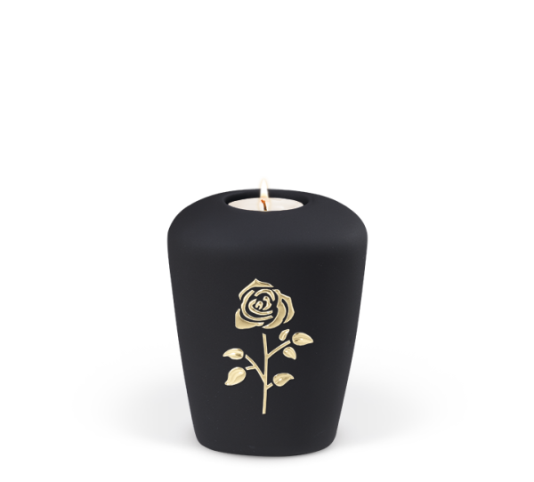 Miniurne Anthrazit Velour Rose Stripdome , Goldband