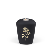 Miniurne Anthrazit Velour Rose Stripdome , Goldband