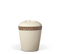 Mini-Keramikurne, Beige-Velours