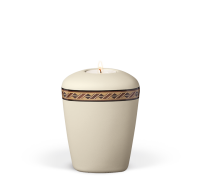 Mini-Keramikurne, Beige-Velours