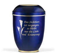 Stahlurne, Kobalt Blau, Goldband