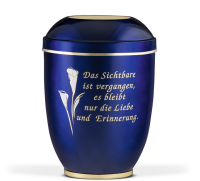 Stahlurne, Kobalt Blau, Goldband