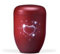Naturstoffurne Weinrot, Airbrush: Herz