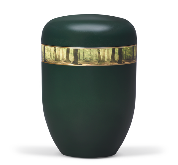 Naturstoff Moosgr&uuml;n, Dekorband "Waldlichtung" ohne Text