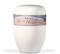 Biourne Cremeweiss, Dekorband "Herz am Strand...