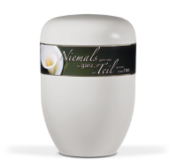 Naturstoffurne Cremeweiss, Dekorband "Calla",...