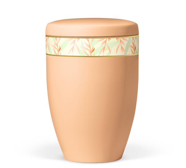 Naturstoffurne Ockerorange Dekor Floral Farblich