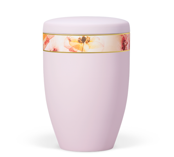 Naturstoffurne Hellrosa Dekorband Floral Farblich