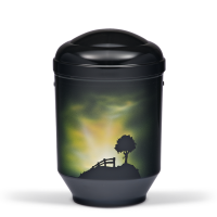 Stahl-Designer-Urne, Schwarz  "MORGENSONNE"
