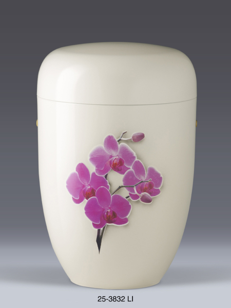 Naturstoffurne Cremeweiss, Orchidee