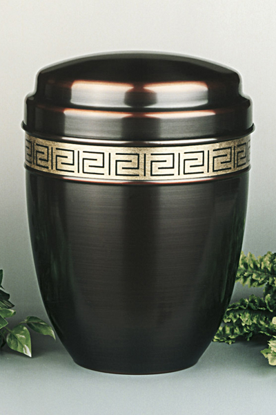 Kupferurne, Dunkel, M&auml;anderdekorband