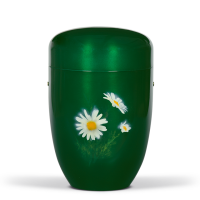 Stahl-Designer-Urne, Moosgr&uuml;n, "Margarite"